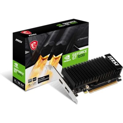 MSI Gaming GeForce GT 1030 4GHD4 LP OC Low Profile Carte graphique (Boost Clock : 1430 MHz, vitesse de mémoire : 2100 MHz, 4 Go DDR4, 64 bits, DP/HDMI) MSI Gaming GeForce GT 1030 4GHD4 LP OC Low Profile Carte graphique (Boost Clock : 1430 MHz, vitesse de mémoire : 2100 MHz, 4 Go DDR4, 64 bits, DP/HDMI)