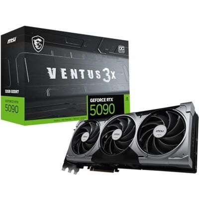 MSI Gaming RTX 5090 32G Ventus 3X OC Carte graphique (32 Go GDDR7, 512 bits, Extreme Clock TBD MHz, DisplayPort x3 2.1a, HDMI 2.1b, NVIDIA Blackwell Architecture) MSI Gaming RTX 5090 32G Ventus 3X OC Carte graphique (32 Go GDDR7, 512 bits, Extreme Clock TBD MHz, DisplayPort x3 2.1a, HDMI 2.1b, NVIDIA Blackwell Architecture)