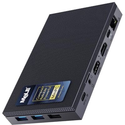 MeLE Quieter4C Mini PC sans Ventilateur N150 (jusqu'à 3,6GHz, 4C/4T) 32Go LPDDR4x 512Go Stockage Micro Ordinateur de Bureau Triple Affichage Double HDMI pour Home Cinéma/Commercial/Bureau MeLE Quieter4C Mini PC sans Ventilateur N150 (jusqu'à 3,6GHz, 4C/4T) 32Go LPDDR4x 512Go Stockage Micro Ordinateur de Bureau Triple Affichage Double HDMI pour Home Cinéma/Commercial/Bureau