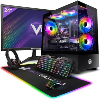 Vibox II-118 PC Gamer Complet • 23" Écran • Intel Core i5 10400F 6 cœurs • Nvidia RTX 5060 8 Go • 16 Go RAM • 1 To SSD • Windows 11 • WiFi 6 + Bluetooth 5.4 Vibox II-118 PC Gamer Complet • 23" Écran • Intel Core i5 10400F 6 cœurs • Nvidia RTX 5060 8 Go • 16 Go RAM • 1 To SSD • Windows 11 • WiFi 6 + Bluetooth 5.4