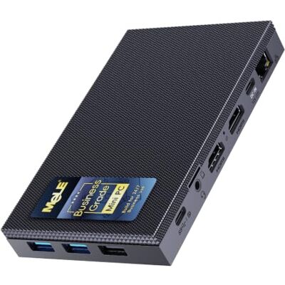 MeLE Quieter 4C Mini PC Fanless, N100 16GB 512GB, Triple Affichage 4K N100 jusqu'à 3.4GHz, 16GB RAM, 512GB SSD, double HDMI+USB-C triple 4K, Windows/Linux/Debian, Wi-Fi 5, ethernet gigabit MeLE Quieter 4C Mini PC Fanless, N100 16GB 512GB, Triple Affichage 4K N100 jusqu'à 3.4GHz, 16GB RAM, 512GB SSD, double HDMI+USB-C triple 4K, Windows/Linux/Debian, Wi-Fi 5, ethernet gigabit