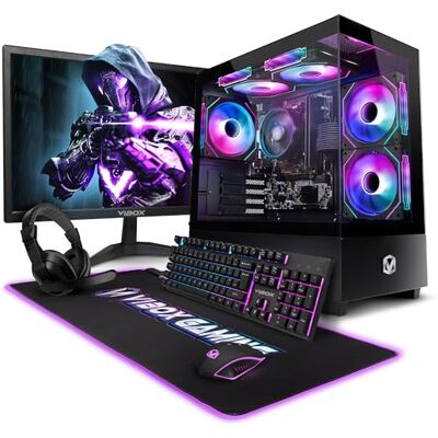 Vibox VI-72 PC Gamer Complet • 22" Écran • AMD Ryzen 3 3200G 4 cœurs • Radeon Vega 8 • 16 Go RAM • 480 Go SSD • Windows 11 • WiFi 6 + Bluetooth 5.4 Vibox VI-72 PC Gamer Complet • 22" Écran • AMD Ryzen 3 3200G 4 cœurs • Radeon Vega 8 • 16 Go RAM • 480 Go SSD • Windows 11 • WiFi 6 + Bluetooth 5.4