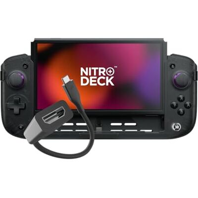 CRKD Nitro Deck+ with HDMI Adapter Handheld Pro Controller for Nintendo Switch & OLED Model TV Dockable Programmable Sidekicks & Back Buttons TruCollection System (Clear Black) CRKD Nitro Deck+ with HDMI Adapter Handheld Pro Controller for Nintendo Switch & OLED Model TV Dockable Programmable Sidekicks & Back Buttons TruCollection System (Clear Black)