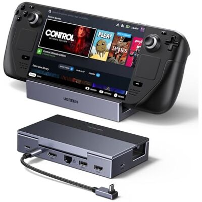 UGREEN 6 en 1 Docking Station et Support pour Console de Jeu Portable Compatible avec Steam Deck, ROG Xbox Ally X, Legion Go, HDMI 4K 120Hz, VRR, FreeSync, G-Sync, Ethernet Gigabit, 5Gbps, PD UGREEN 6 en 1 Docking Station et Support pour Console de Jeu Portable Compatible avec Steam Deck, ROG Xbox Ally X, Legion Go, HDMI 4K 120Hz, VRR, FreeSync, G-Sync, Ethernet Gigabit, 5Gbps, PD