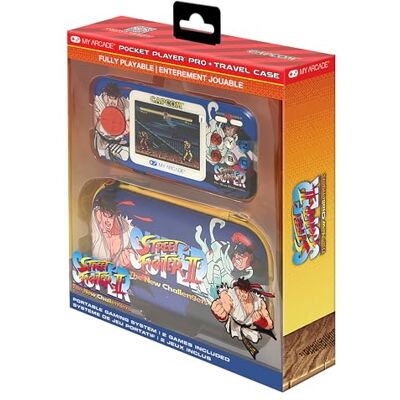 MY ARCADE Street Fighter II Pocket Player Pack : console de jeu portable sous licence officielle, mallette de voyage, protection d'écran incluse MY ARCADE Street Fighter II Pocket Player Pack : console de jeu portable sous licence officielle, mallette de voyage, protection d'écran incluse