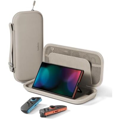 Belkin Gaming Pochette Pour Nintendo Switch 2 Avec Poche AirTag Beige Sac Léger Avec Revêtement Robuste Et Intérieur Doux, Poches Pour Cartes De Jeux, Indispensable Gaming Belkin Gaming Pochette Pour Nintendo Switch 2 Avec Poche AirTag Beige Sac Léger Avec Revêtement Robuste Et Intérieur Doux, Poches Pour Cartes De Jeux, Indispensable Gaming