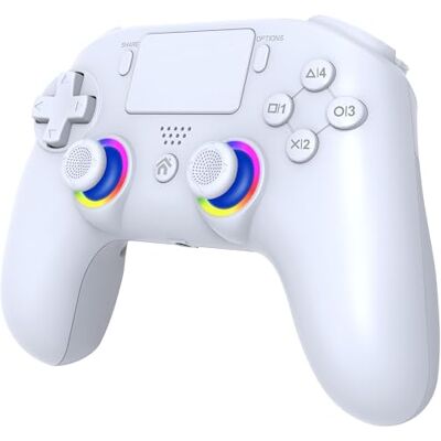 SUBSONIC Manette sans fil pour PS5 avec pagaies programmables et LED, fonction vibrante et tactile Manette PS5 blanche SUBSONIC Manette sans fil pour PS5 avec pagaies programmables et LED, fonction vibrante et tactile Manette PS5 blanche