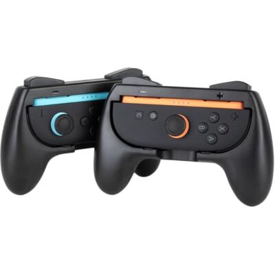 Konix Paire de supports Joy-Con Nintendo Switch 2 Forme de manette classique Noir Konix Paire de supports Joy-Con Nintendo Switch 2 Forme de manette classique Noir