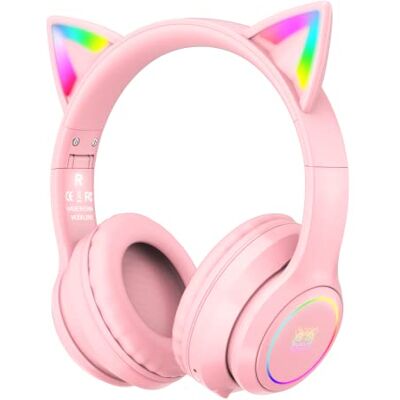 Casque gaming ONIKUMA B90 Rose - Sans fil, éclairage RGB Casque gaming ONIKUMA B90 Rose - Sans fil, éclairage RGB