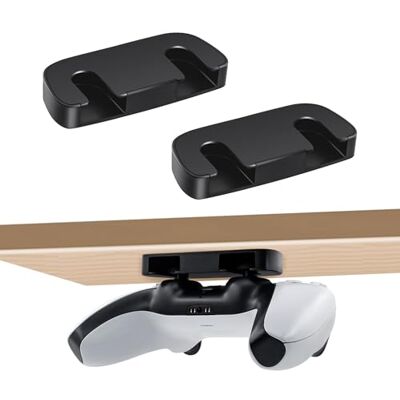 Tolesum 2PCS Support de Manette sous Le Bureau pour PS5, Horizontal Table Mount Holder pour PS4 et PS5 Manette Accessoires Tolesum 2PCS Support de Manette sous Le Bureau pour PS5, Horizontal Table Mount Holder pour PS4 et PS5 Manette Accessoires