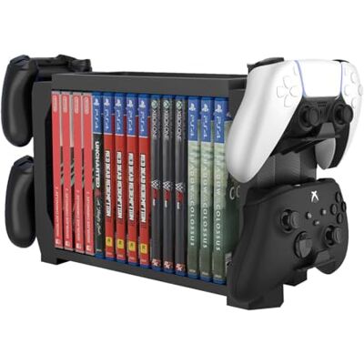 TNP Products TNP Tour de rangement universelle pour jeux vidéo PS5, PS4, Nintendo Switch, Xbox Series/One – Noir – Support de rangement pour jeux vidéo pour organiser et afficher, Noir, Hold up to 15 Disc, TNP Products TNP Tour de rangement universelle pour jeux vidéo PS5, PS4, Nintendo Switch, Xbox Series/One – Noir – Support de rangement pour jeux vidéo pour organiser et afficher, Noir, Hold up to 15 Disc,