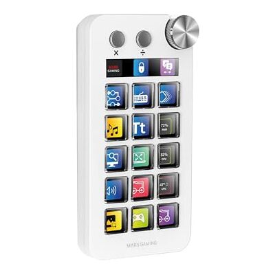 Mars Gaming MSD-Neo, Contrôleur Deck, 15 Touches LCD Personnalisables, Molette et Double Bouton, Écran Surveillance Étendu, Calculatrice et Pavé Numérique, Logiciel Windows et macOS 10.15+, Blanc Mars Gaming MSD-Neo, Contrôleur Deck, 15 Touches LCD Personnalisables, Molette et Double Bouton, Écran Surveillance Étendu, Calculatrice et Pavé Numérique, Logiciel Windows et macOS 10.15+, Blanc