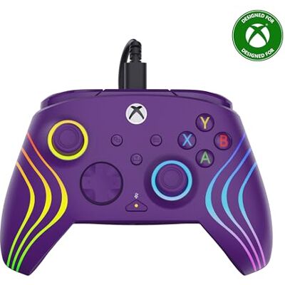 Turtle Beach Afterglow Wave – Manette de jeu filaire RVB – Sous licence pour Xbox Series X, Xbox One et PC Windows – Boutons mappables, déclencheurs de cheveux à effet Hall, application compagnon Turtle Beach Afterglow Wave – Manette de jeu filaire RVB – Sous licence pour Xbox Series X, Xbox One et PC Windows – Boutons mappables, déclencheurs de cheveux à effet Hall, application compagnon