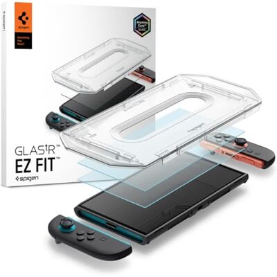 Spigen Glas.tR EZ Fit Verre Trempé pour Nintendo Switch 2, 2 Pièces, 9H Protection écran avec kit d'installation, Résistant aux Rayures, clarté d'origine Installation facile, Dureté 10H+, Clarté cristalline, Anti-traces, Sensibilité tactile, Compatible Spigen Glas.tR EZ Fit Verre Trempé pour Nintendo Switch 2, 2 Pièces, 9H Protection écran avec kit d'installation, Résistant aux Rayures, clarté d'origine Installation facile, Dureté 10H+, Clarté cristalline, Anti-traces, Sensibilité tactile, Compatible