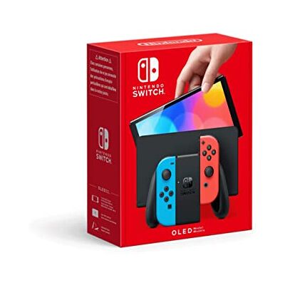Nintendo Switch Console (Modèle OLED) avec Manettes Joy-Con Bleu Néon/Rouge Néon Nintendo Switch Console (Modèle OLED) avec Manettes Joy-Con Bleu Néon/Rouge Néon