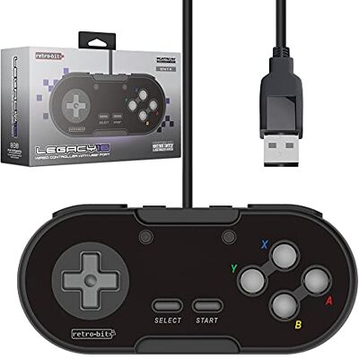 Retrobit Legacy 16 Manette USB Filaire pour Switch/PC/Steam/Raspberry Pi Noir Retrobit Legacy 16 Manette USB Filaire pour Switch/PC/Steam/Raspberry Pi Noir