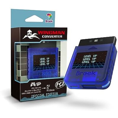 Brook Wingman Convertisseur PS2 pour Xbox 360/Xbox One/XSX S/Xbox Elite 1&2/PS5/PS4/PS3/Switch Pro Controller vers PS2/PS/PS Classic (Bleu) Brook Wingman Convertisseur PS2 pour Xbox 360/Xbox One/XSX S/Xbox Elite 1&2/PS5/PS4/PS3/Switch Pro Controller vers PS2/PS/PS Classic (Bleu)