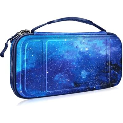 FINTIE Etui pour Nintendo Switch/Switch Modèle OLED Sacoche de Rangement Zippée Anti-Choc Housse de Transport en EVA, Sacoche de Voyage Console avec 10 Emplacements Cartes de Jeu, Ciel Bleu FINTIE Etui pour Nintendo Switch/Switch Modèle OLED Sacoche de Rangement Zippée Anti-Choc Housse de Transport en EVA, Sacoche de Voyage Console avec 10 Emplacements Cartes de Jeu, Ciel Bleu