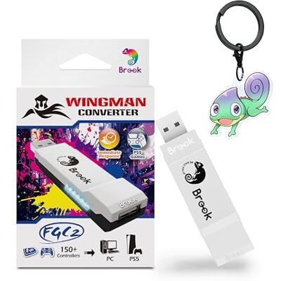 Brook Wingman FGC 2 Adaptateur de manette version exclusive pour PS5 Fighting Games & PC, convertisseur USB-A pour plus de 150 manettes filaires, sticks d'arcade et fightsticks, remap, turbo Brook Wingman FGC 2 Adaptateur de manette version exclusive pour PS5 Fighting Games & PC, convertisseur USB-A pour plus de 150 manettes filaires, sticks d'arcade et fightsticks, remap, turbo