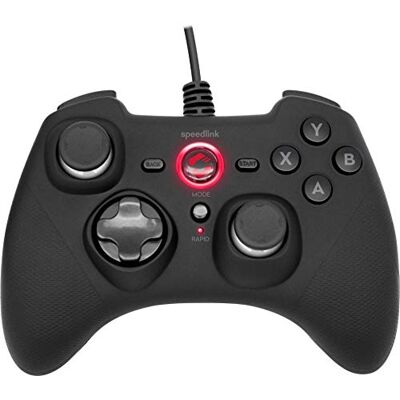 Speedlink RAIT Manette de jeu – manette de jeu filaire avec fonction de vibration, pour PC/PS3/Switch, noir Speedlink RAIT Manette de jeu – manette de jeu filaire avec fonction de vibration, pour PC/PS3/Switch, noir