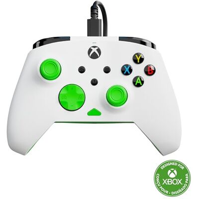 Turtle Beach Rematch Core Manette de jeu filaire blanche et verte avec commandes audio, moteurs de grondement et déclencheurs d'impulsion – Licence pour Xbox Series X ou S, Xbox One et PC Windows Turtle Beach Rematch Core Manette de jeu filaire blanche et verte avec commandes audio, moteurs de grondement et déclencheurs d'impulsion – Licence pour Xbox Series X ou S, Xbox One et PC Windows