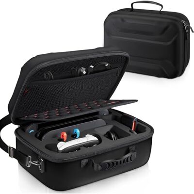 FINTIE Étui de protection rigide pour Nintendo Switch 2 (2025) avec 23 emplacements pour cartes de jeu et 2 emplacements pour cartes micro SD, pour console, station d'accueil, manette, noir FINTIE Étui de protection rigide pour Nintendo Switch 2 (2025) avec 23 emplacements pour cartes de jeu et 2 emplacements pour cartes micro SD, pour console, station d'accueil, manette, noir