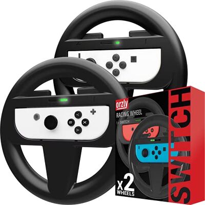 Orzly 2*Volants pour Nintendo Switch 2* Volant Noir pour Les manettes Joy-Cons de la Console Nintendo Switch (2017) Twin Pack Orzly 2*Volants pour Nintendo Switch 2* Volant Noir pour Les manettes Joy-Cons de la Console Nintendo Switch (2017) Twin Pack