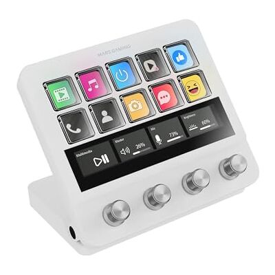 Mars Gaming MSD-Pro, Control Deck, 10 Touches LCD et 4 Boutons Personnalisables, Écran Tactile Étendu Animé, Base Réglable ; Logiciel de Contrôle, Hub USB avec 2X USB 3.0 + 1x USB-C, Blanc Mars Gaming MSD-Pro, Control Deck, 10 Touches LCD et 4 Boutons Personnalisables, Écran Tactile Étendu Animé, Base Réglable ; Logiciel de Contrôle, Hub USB avec 2X USB 3.0 + 1x USB-C, Blanc