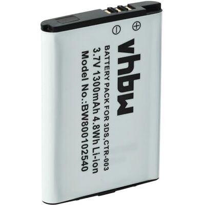 vhbw Batterie CTR-003 pour Nintendo New 2DS, contrôleur 2DS, 3DS et Wii U Pro 1300 mAh vhbw Batterie CTR-003 pour Nintendo New 2DS, contrôleur 2DS, 3DS et Wii U Pro 1300 mAh