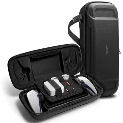 Spigen Rugged Armor Pro Étui de transport rigide pour lecteur à distance PlayStation Portal Noir, Noir , Étui Spigen Rugged Armor Pro Étui de transport rigide pour lecteur à distance PlayStation Portal Noir, Noir , Étui