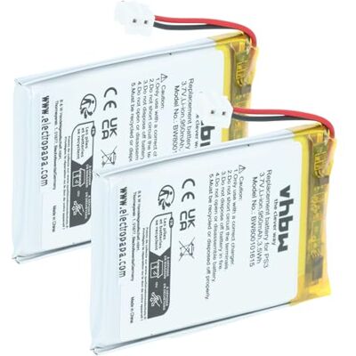 vhbw Lot de 2 batteries compatibles avec manette sans fil Sony Playstation 3 PS3 DualShock 3 (CECHZC2-E) (950 mAh, 3,7 V, Li-Ion) vhbw Lot de 2 batteries compatibles avec manette sans fil Sony Playstation 3 PS3 DualShock 3 (CECHZC2-E) (950 mAh, 3,7 V, Li-Ion)