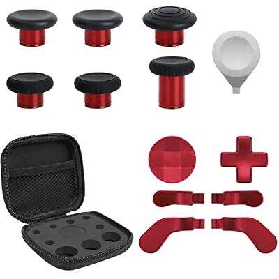 TOMSIN Kit de boutons magnétiques de rechange pour manette Xbox Elite Series 2, comprend 6 joysticks plaqués métal, 4 pagaies, 2 D-Pads, 1 outil de réglage (rouge plaqué) TOMSIN Kit de boutons magnétiques de rechange pour manette Xbox Elite Series 2, comprend 6 joysticks plaqués métal, 4 pagaies, 2 D-Pads, 1 outil de réglage (rouge plaqué)