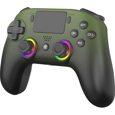 Subsonic Manette PS5 sans fil avec palettes programmables et LED, fonction vibration et tactile Manette PS5 vert militaire Subsonic Manette PS5 sans fil avec palettes programmables et LED, fonction vibration et tactile Manette PS5 vert militaire