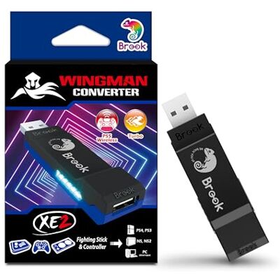 Brook Wingman XE 2 Convertisseur – Adaptateur de contrôleur sans fil 2 en 1 pour PS, consoles de commutation et PC, prend en charge le turbo réglable Remap, bleu Brook Wingman XE 2 Convertisseur – Adaptateur de contrôleur sans fil 2 en 1 pour PS, consoles de commutation et PC, prend en charge le turbo réglable Remap, bleu