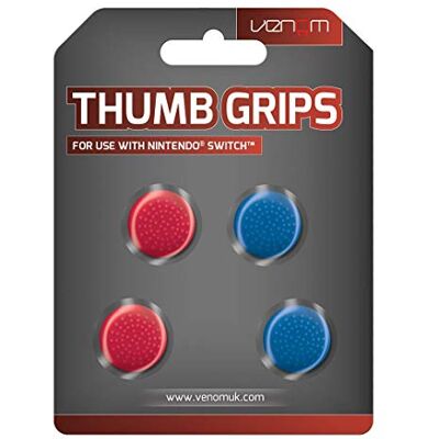 Venom Grips de Pouce Joy-Con et Manette Pro Nintendo Switch, setup gaming grips joy con, embouts pour sticks, manette pro nintendo switch, silicone antiderapant, rouge et bleu Venom Grips de Pouce Joy-Con et Manette Pro Nintendo Switch, setup gaming grips joy con, embouts pour sticks, manette pro nintendo switch, silicone antiderapant, rouge et bleu