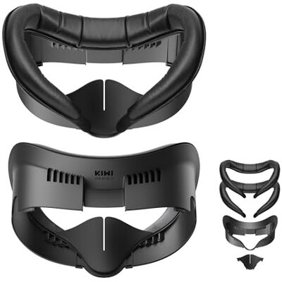 KIWI design V3 2 Coussinets PU Confort Réglable Léger Antivaho pour Quest 3 Pour Quest 3, anti-pression, antivaho, ventilation, bloque lumière, PU doux, compatible lunettes, nettoyage facile KIWI design V3 2 Coussinets PU Confort Réglable Léger Antivaho pour Quest 3 Pour Quest 3, anti-pression, antivaho, ventilation, bloque lumière, PU doux, compatible lunettes, nettoyage facile