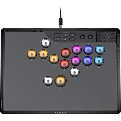 Corsair NOVABLADE PRO Contrôleur sans fil à effet Hall, sans levier – 15 boutons, Éclairage RGB 360°, Fréquence d’interrogation de 1 000 Hz, Connexion sans fil 2,4 GHz, SOCD – PS5, PS4, PC Noir Corsair NOVABLADE PRO Contrôleur sans fil à effet Hall, sans levier – 15 boutons, Éclairage RGB 360°, Fréquence d’interrogation de 1 000 Hz, Connexion sans fil 2,4 GHz, SOCD – PS5, PS4, PC Noir