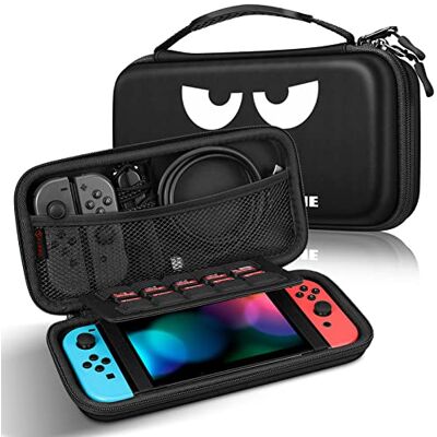 FINTIE Housse de transport pour Nintendo Switch/Switch OLED Modèle – Housse de transport avec 10 porte-cartes à jouer et sangle de maintien pour console Nintendo Switch et accessoires, Don't Touch FINTIE Housse de transport pour Nintendo Switch/Switch OLED Modèle – Housse de transport avec 10 porte-cartes à jouer et sangle de maintien pour console Nintendo Switch et accessoires, Don't Touch