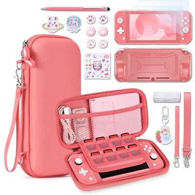 innoAura Étui Support Accessoires pour NS Switch Lite 17 en 1 avec Etui de Transport, Etui de Jeu, Protection d'Ecran Switch Lite (Corail) innoAura Étui Support Accessoires pour NS Switch Lite 17 en 1 avec Etui de Transport, Etui de Jeu, Protection d'Ecran Switch Lite (Corail)