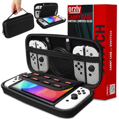 Orzly Étui de transport compatible avec Nintendo Switch et nouvelle console OLED Switch Étui de transport de voyage portable et de protection noir Orzly Étui de transport compatible avec Nintendo Switch et nouvelle console OLED Switch Étui de transport de voyage portable et de protection noir