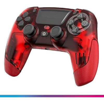 Oniverse Manette sans fil pour PS4 PS3 PC ANDROID iOS, Sortie Casque, Joystick Hall Effect, Batterie Rechargeable 1000mAh, boutons macro, mode Turbo, Wake up, Gyroscope 6 axes, Revolt Mars Red Oniverse Manette sans fil pour PS4 PS3 PC ANDROID iOS, Sortie Casque, Joystick Hall Effect, Batterie Rechargeable 1000mAh, boutons macro, mode Turbo, Wake up, Gyroscope 6 axes, Revolt Mars Red