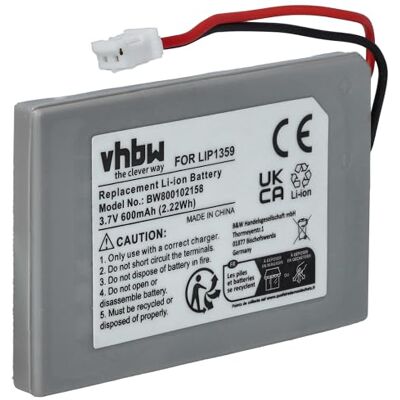vhbw 1 batterie compatible avec Sony Playstation3 PS3 DualShock 3 WiFi Controller Gamepad, contrôleur (600 mAh, 3,7 V, Li-Ion) vhbw 1 batterie compatible avec Sony Playstation3 PS3 DualShock 3 WiFi Controller Gamepad, contrôleur (600 mAh, 3,7 V, Li-Ion)