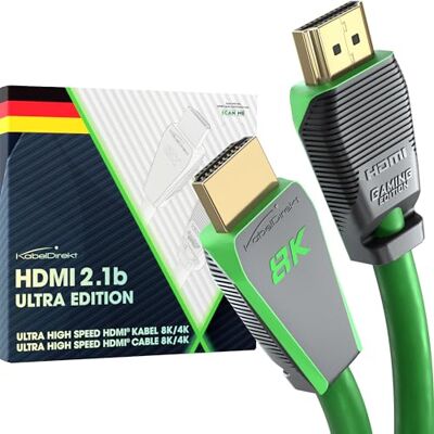 KabelDirekt – Câble 8K HDMI 2.1b – 1m, vert 8K@60Hz, Ultra High Speed/48G pour 10K, 8K ou 144Hz ultra rapide en 4K, optimal pour PS5/Xbox et Gaming PC, moniteur/TV KabelDirekt – Câble 8K HDMI 2.1b – 1m, vert 8K@60Hz, Ultra High Speed/48G pour 10K, 8K ou 144Hz ultra rapide en 4K, optimal pour PS5/Xbox et Gaming PC, moniteur/TV
