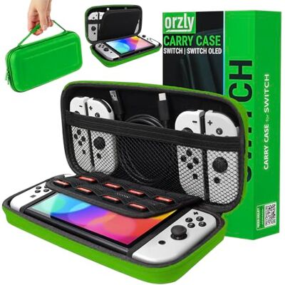 Orzly Etui Rigide en EVA pour Nintendo Switch & Switch OLED Console – Housse Rigide de Rangement Zippée en Matériau Durable Anti-Choc pour la Console Nintendo Switch et Ses Accessoires Green Orzly Etui Rigide en EVA pour Nintendo Switch & Switch OLED Console – Housse Rigide de Rangement Zippée en Matériau Durable Anti-Choc pour la Console Nintendo Switch et Ses Accessoires Green