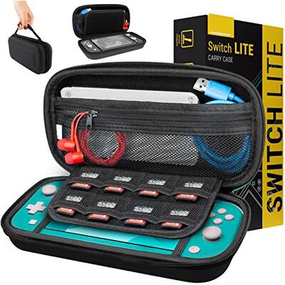 Orzly Étui pour Nintendo Switch Lite Housse de transport avec rangement pour jeux et accessoires Switch Lite Noir uni Orzly Étui pour Nintendo Switch Lite Housse de transport avec rangement pour jeux et accessoires Switch Lite Noir uni