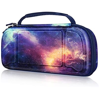 FINTIE Étui de transport pour manette Hori Nintendo Switch Split Pad Pro Antichoc, rigide, sac de voyage avec 30 emplacements pour cartes de jeu et poche intérieure, Z-galaxie FINTIE Étui de transport pour manette Hori Nintendo Switch Split Pad Pro Antichoc, rigide, sac de voyage avec 30 emplacements pour cartes de jeu et poche intérieure, Z-galaxie