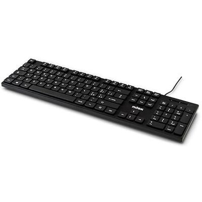 Nilox NXKBIT000012 Clavier USB, léger et compact avec disposition italienne, anti-usure, câble de 1,5 m, clavier noir compatible avec Windows, Linux et Mac Nilox NXKBIT000012 Clavier USB, léger et compact avec disposition italienne, anti-usure, câble de 1,5 m, clavier noir compatible avec Windows, Linux et Mac