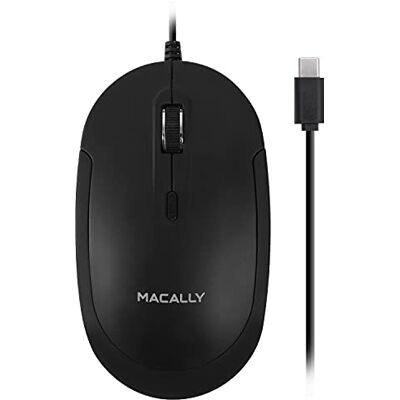 Macally Ucdynamouse-B, souris optique USB-C avec clic silencieux, 3 boutons et molette de défilement, noir Macally Ucdynamouse-B, souris optique USB-C avec clic silencieux, 3 boutons et molette de défilement, noir