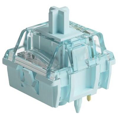 Akko V5 Lot de 45 commutateurs à touches tactiles pré-lubrifiées pour clavier de jeu mécanique, 5 broches, 45gf, bleu crème Akko V5 Lot de 45 commutateurs à touches tactiles pré-lubrifiées pour clavier de jeu mécanique, 5 broches, 45gf, bleu crème