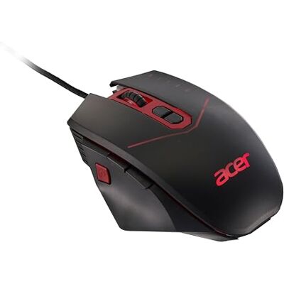 Acer Nitro Souris de gaming 4200 DPI, adaptable avec quatre niveaux et huit touches, avec éclairage LED, poids en option (4 x 5 g) Rouge/noir Acer Nitro Souris de gaming 4200 DPI, adaptable avec quatre niveaux et huit touches, avec éclairage LED, poids en option (4 x 5 g) Rouge/noir